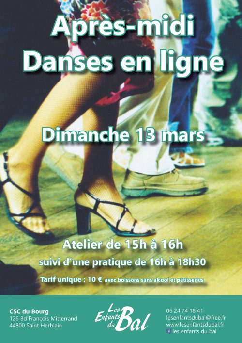 Atelier danses en ligne 13 mars 2022